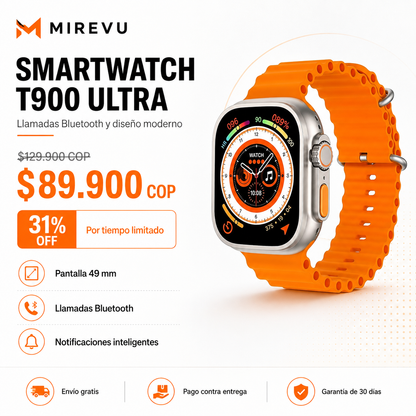 Smartwatch T900 Ultra con Llamadas Bluetooth